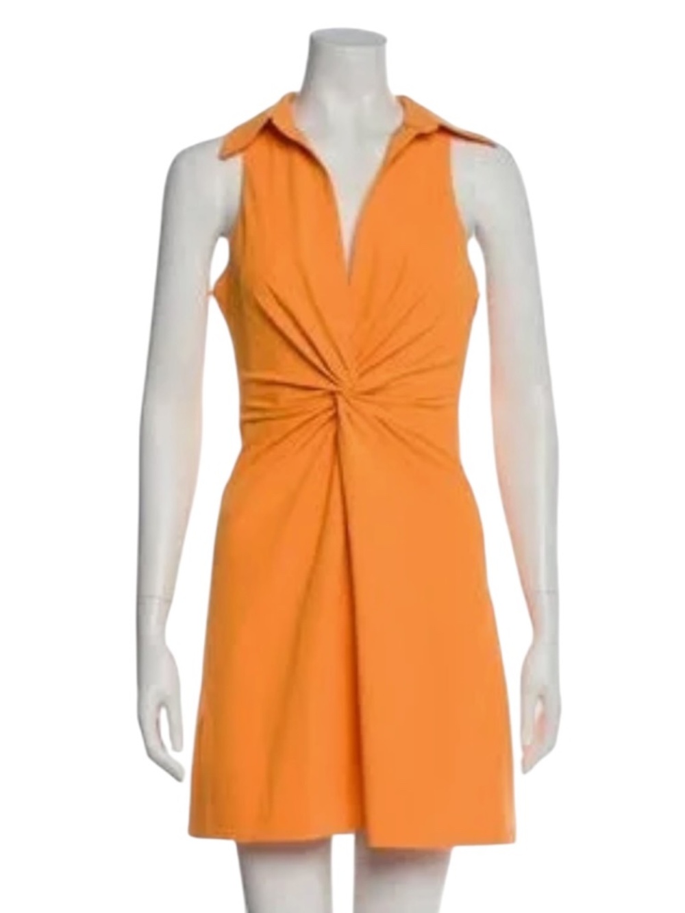 Cinq a Sept McKenna Twist Front Mini Dress Size 4 In Clementine Orange